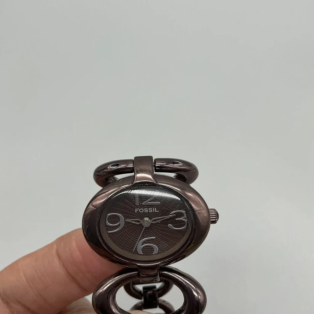 Fossil ES2042 Womens Watch 28mm Brown Dial Bronze Tone Dress New Batt 7